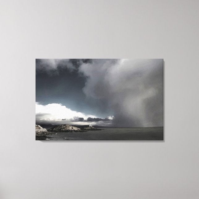 Lighthouse and storm clouds canvas print (Front)