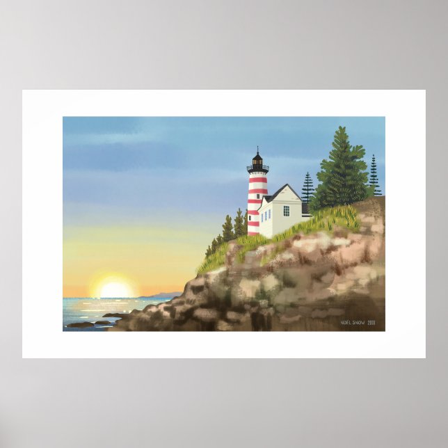 Lighthouse and Sunset Extra Large Print (Front)