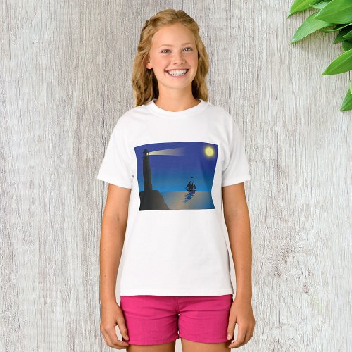 Lighthouse And The Moon Girls T_Shirt