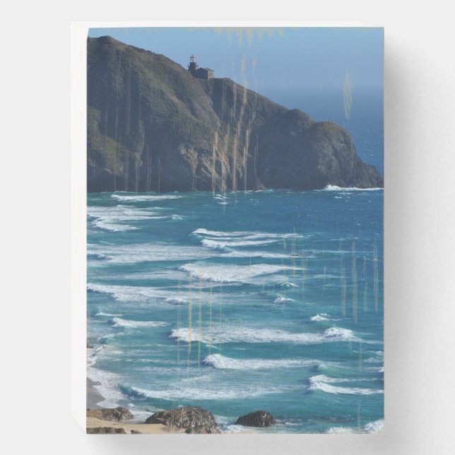 Lighthouse and the Sea Wooden Box Sign (Front Vertical)