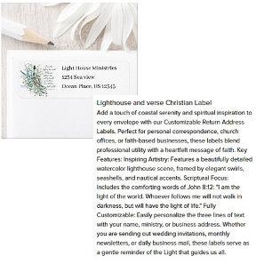 Lighthouse and verse Christian Label