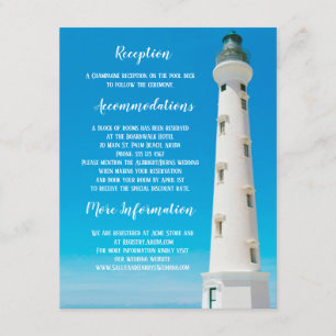 Lighthouse Aruba Destination Wedding Enclosure Invitation