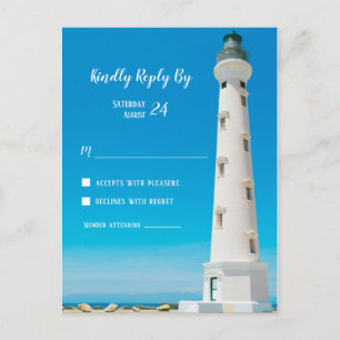 Lighthouse Aruba Destination Wedding RSVP Postcard