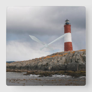 Lighthouse At Beagle Channel Square Wall Clock
