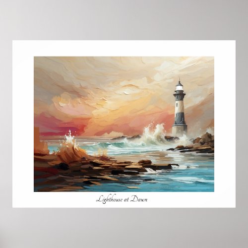 Lighthouse at Dawn Poster
