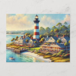 Lighthouse at Harbour Town South Carolina Postcard
