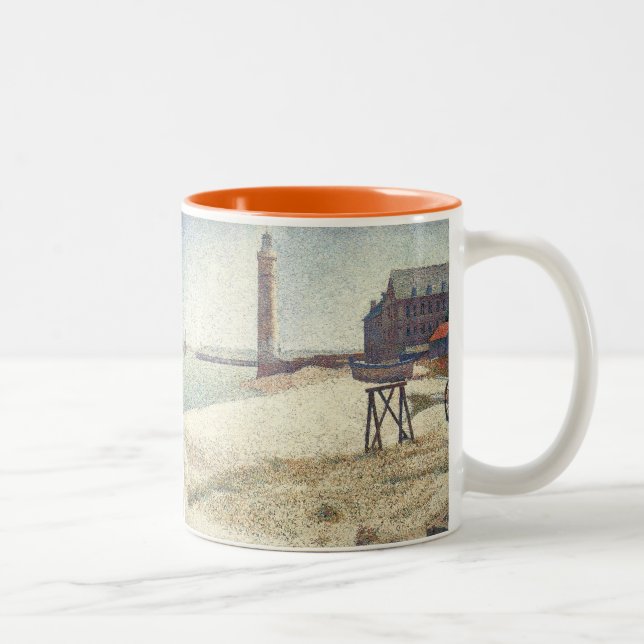 Lighthouse at Honfleur Two-Tone Coffee Mug (Right)