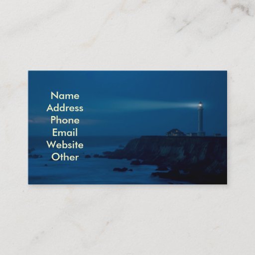 Customizable Lighthouse at Night Business Cards