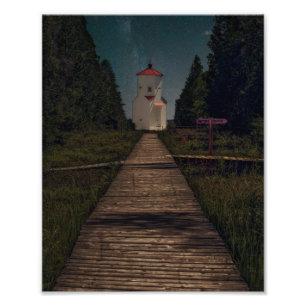 Lighthouse at Night Door County, WI Photo Print