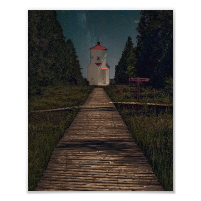 Lighthouse at Night Door County, WI Photo Print (Front)