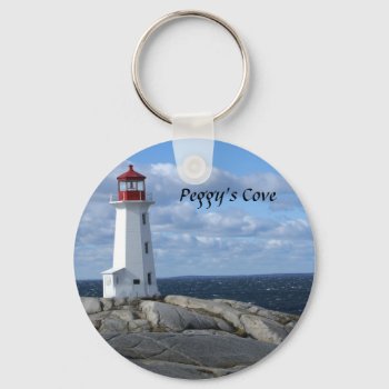 Lighthouse At Peggy's Cove Keychain by lighthouseenthusiast at Zazzle