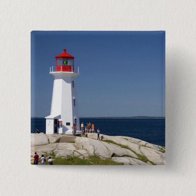 Lighthouse at Peggy's Cove, Nova Scotia, Canada. Pinback Button (Front)