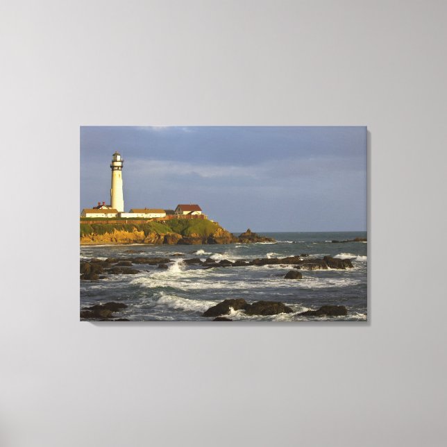 Lighthouse at Pigeon Point State Beach in San 2 Canvas Print (Front)