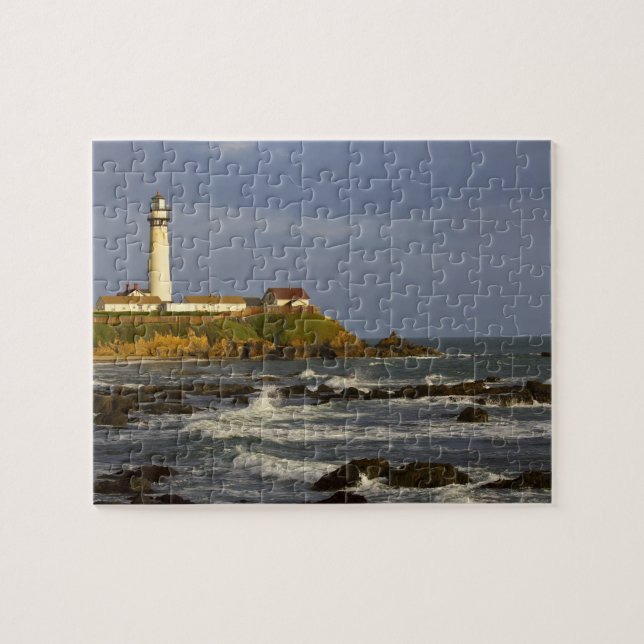 Lighthouse at Pigeon Point State Beach in San 2 Jigsaw Puzzle (Horizontal)