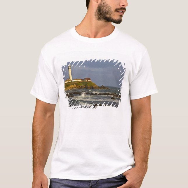 Lighthouse at Pigeon Point State Beach in San 2 T-Shirt (Front)
