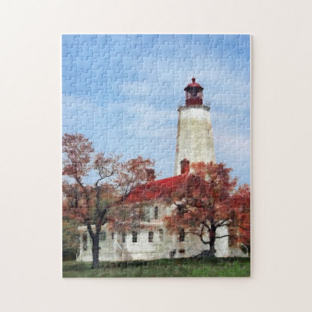 Lighthouse at Sandy Hook Jigsaw Puzzle (Vertical)