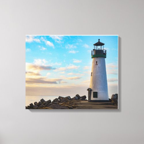 Lighthouse at Santa Cruz at Sunrise Canvas Print