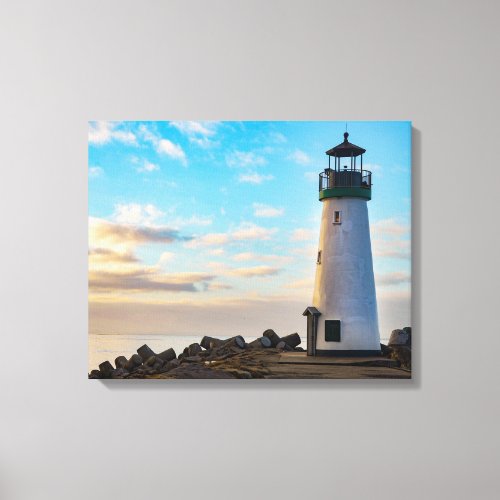 Lighthouse at Santa Cruz at Sunrise Canvas Print