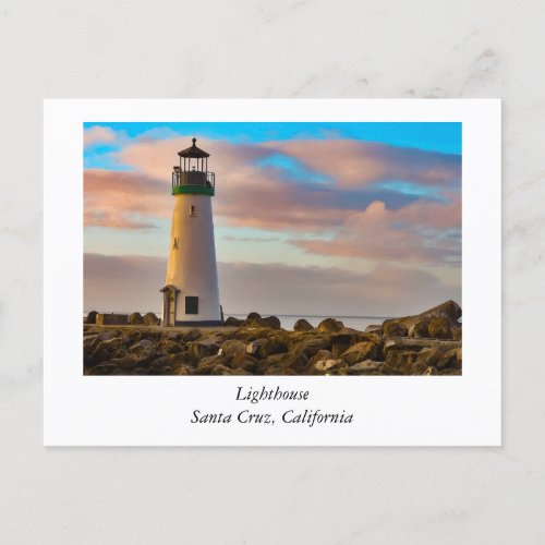 Lighthouse at Santa Cruz California Postcard