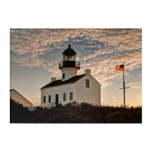 Lighthouse at sunset, California Acrylic Print