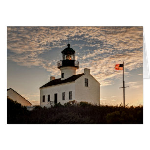 Lighthouse at sunset, California Cards
