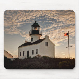 Lighthouse at sunset, California Mouse Pad