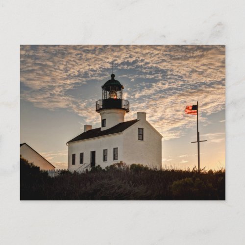 Lighthouse at sunset California Postcard