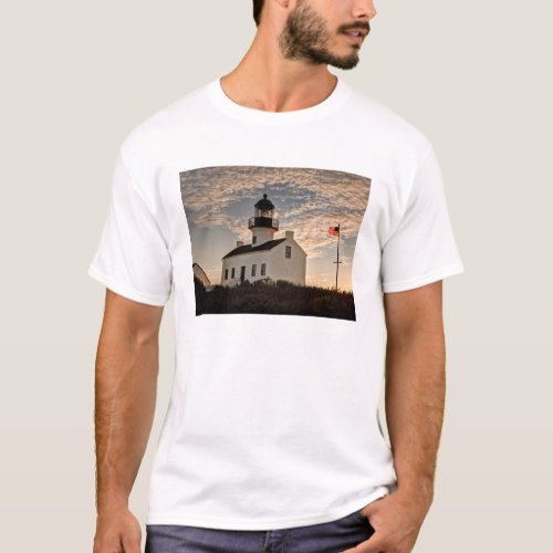 Lighthouse at sunset California T_Shirt
