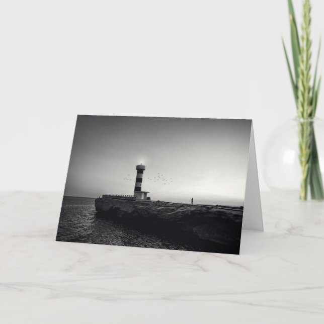 Lighthouse at Sunset Card (Front)