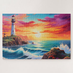 🌅Lighthouse at Sunset Jigsaw Puzzle