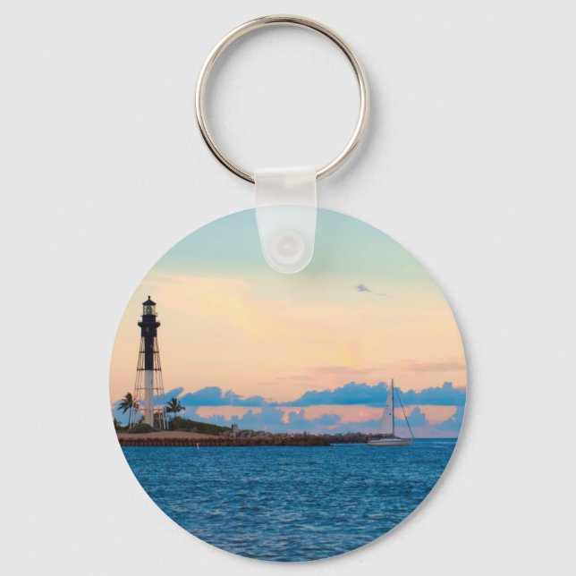 Lighthouse at Sunset Keychain (Front)