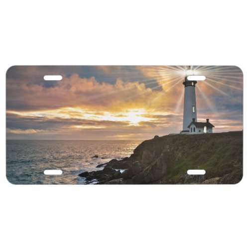 Lighthouse at Sunset License Plate