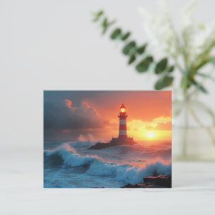 Lighthouse at Sunset Postcard