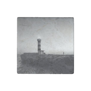 Lighthouse at Sunset Stone Magnet