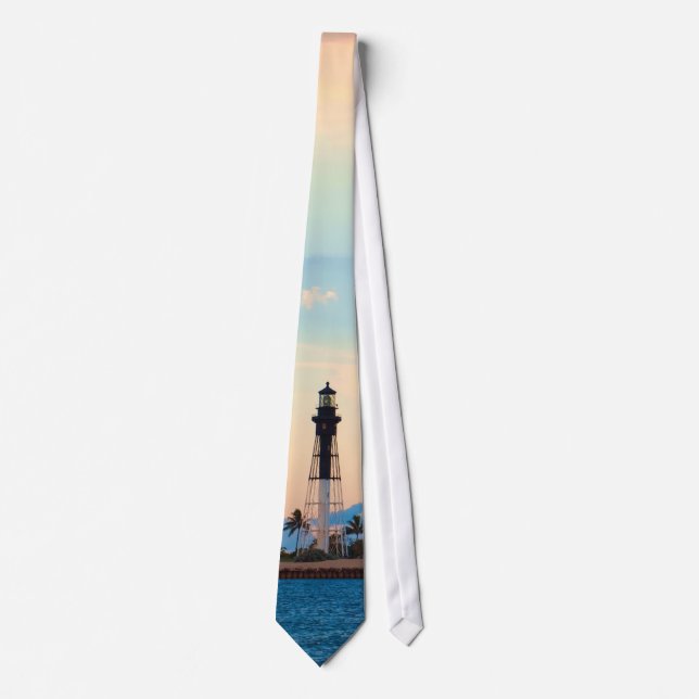 Lighthouse at Sunset Tie (Front)