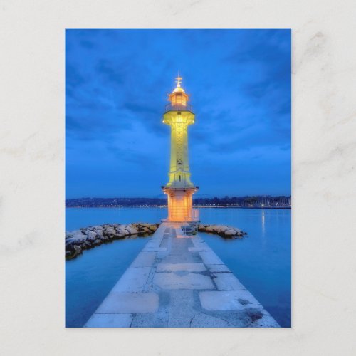 Lighthouse at the Paquis Geneva Switzerland Postcard