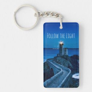Lighthouse at Twilight Keychain