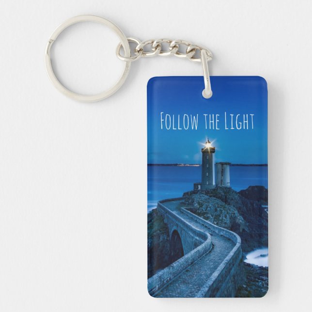 Lighthouse at Twilight Keychain (Front)