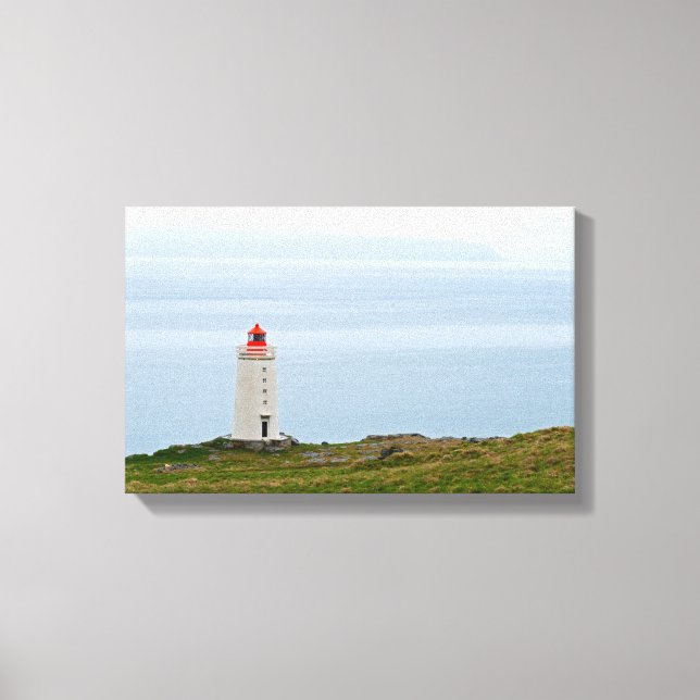 Lighthouse at Vatnsnes Peninsula - Iceland Canvas Print (Front)