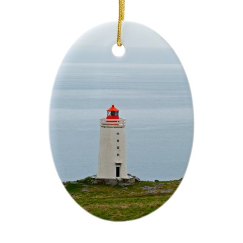 Lighthouse at Vatnsnes Peninsula - Iceland Ceramic Ornament