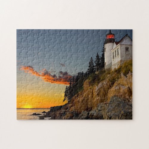 Lighthouse Bar Harbor Maine Jigsaw Puzzle
