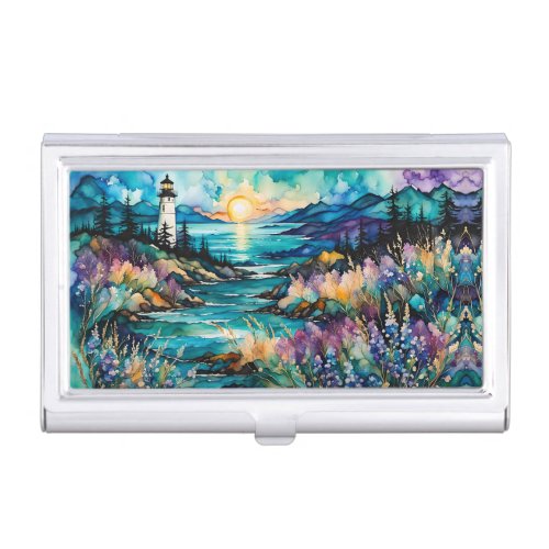 Lighthouse Bay Mountain Wildflower Garden  Business Card Case