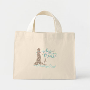 Lighthouse Beach Summer Vacation Motivational Yoga Mini Tote Bag