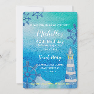 40TH Birthday Invitation - Fishing/Reeling In, Zazzle