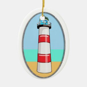 Lighthouse Beacon Ceramic Ornament