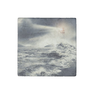 Lighthouse Beacon Stone Magnet