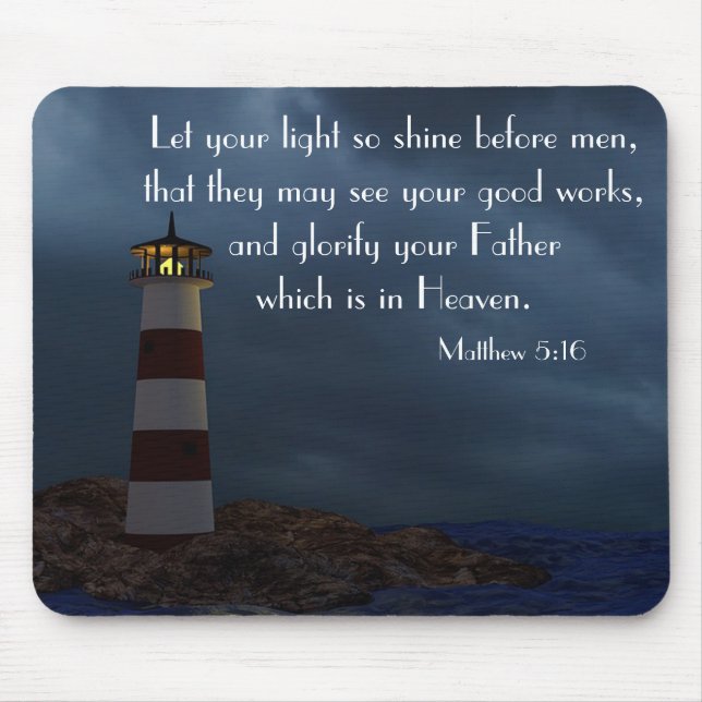 Lighthouse Bible Verse Mouse Pad (Front)