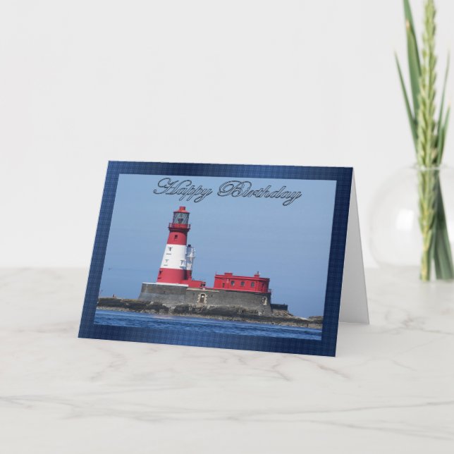 Lighthouse Birthday Card, sea view Card (Front)