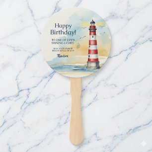 Lighthouse Birthday Shining Light Hand Fan