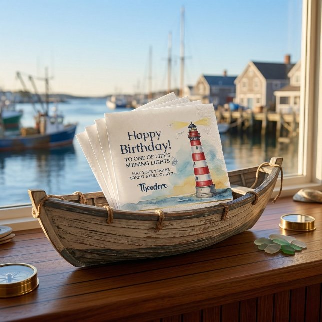 Lighthouse Birthday Shining Light Napkins (Perfect for your sailor friend)